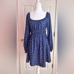 Altar’d State Long Sleeve Blue and Black Dress